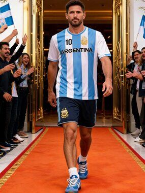 Official AFA Argentina Men’s Football Jersey Top AFA336GD-LB-LM XL Lionel Messi